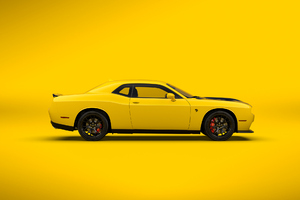 Yellow Dodge Challenger SRT (1024x768) Resolution Wallpaper