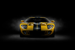 Yellow Ford Gt 2005 (1336x768) Resolution Wallpaper