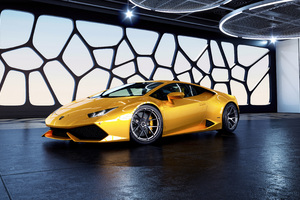 Yellow Lamborghini Huracan 2023 (320x240) Resolution Wallpaper