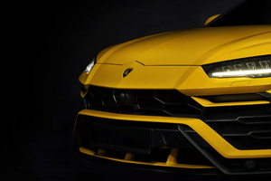 Yellow Lamborghini Urus Front Studio 4k (2932x2932) Resolution Wallpaper
