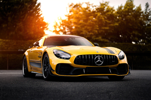 Yellow Mercedes Benz Amg Gtr 5k (2560x1600) Resolution Wallpaper