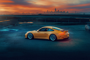 Yellow Porsche (1366x768) Resolution Wallpaper