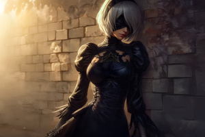 Yorha 2b Nier Automata Cool Portrait (1280x800) Resolution Wallpaper