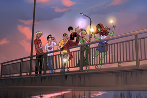 Young Justice Fourth Of July (5120x2880) Resolution Wallpaper