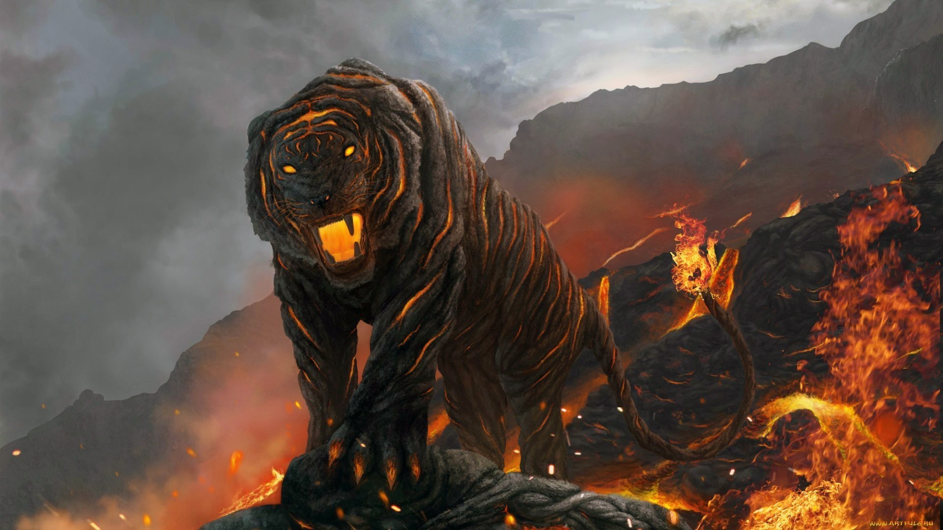 2560x1440 Tiger Fire 1440P Resolution HD 4k Wallpapers, Images
