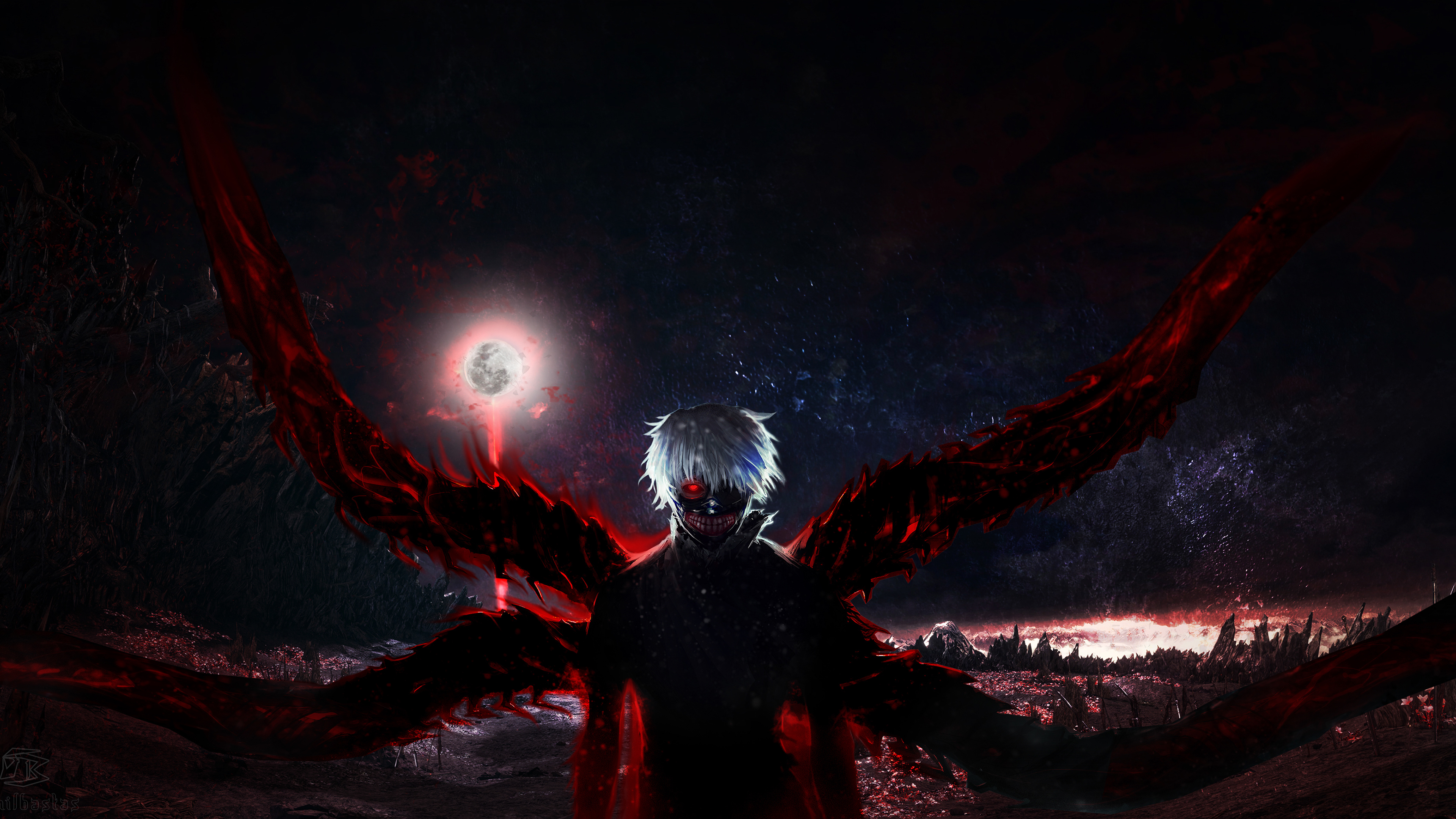 Ken Kaneki Wallpaper 4K, Digital Art, Tokyo Ghoul