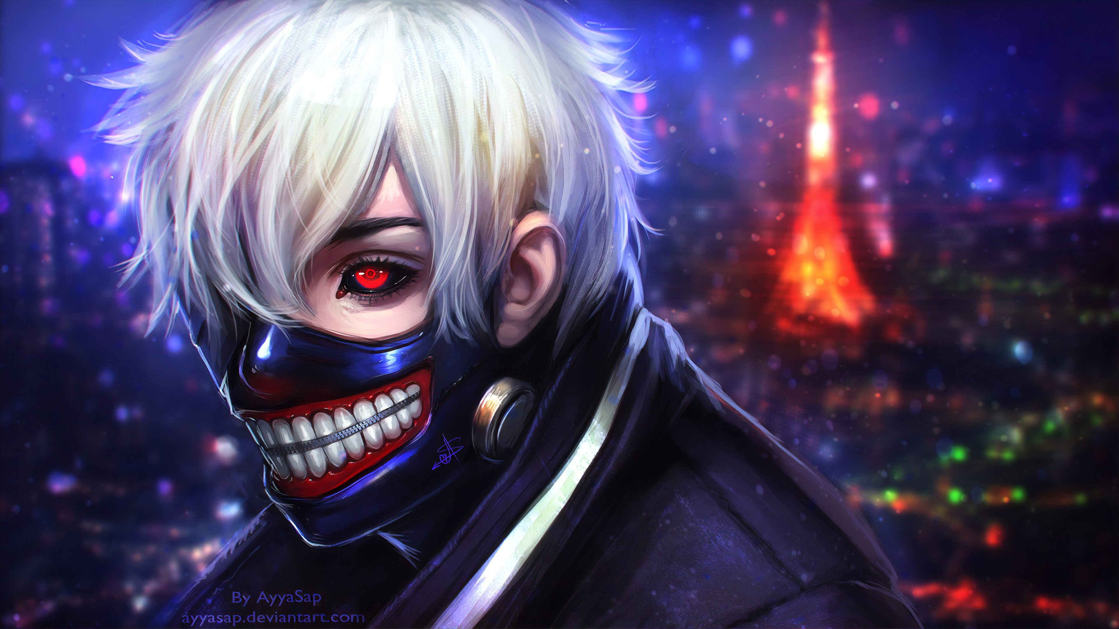 Download wallpaper 1920x1080 tokyo ghoul, artwork, ken kaneki