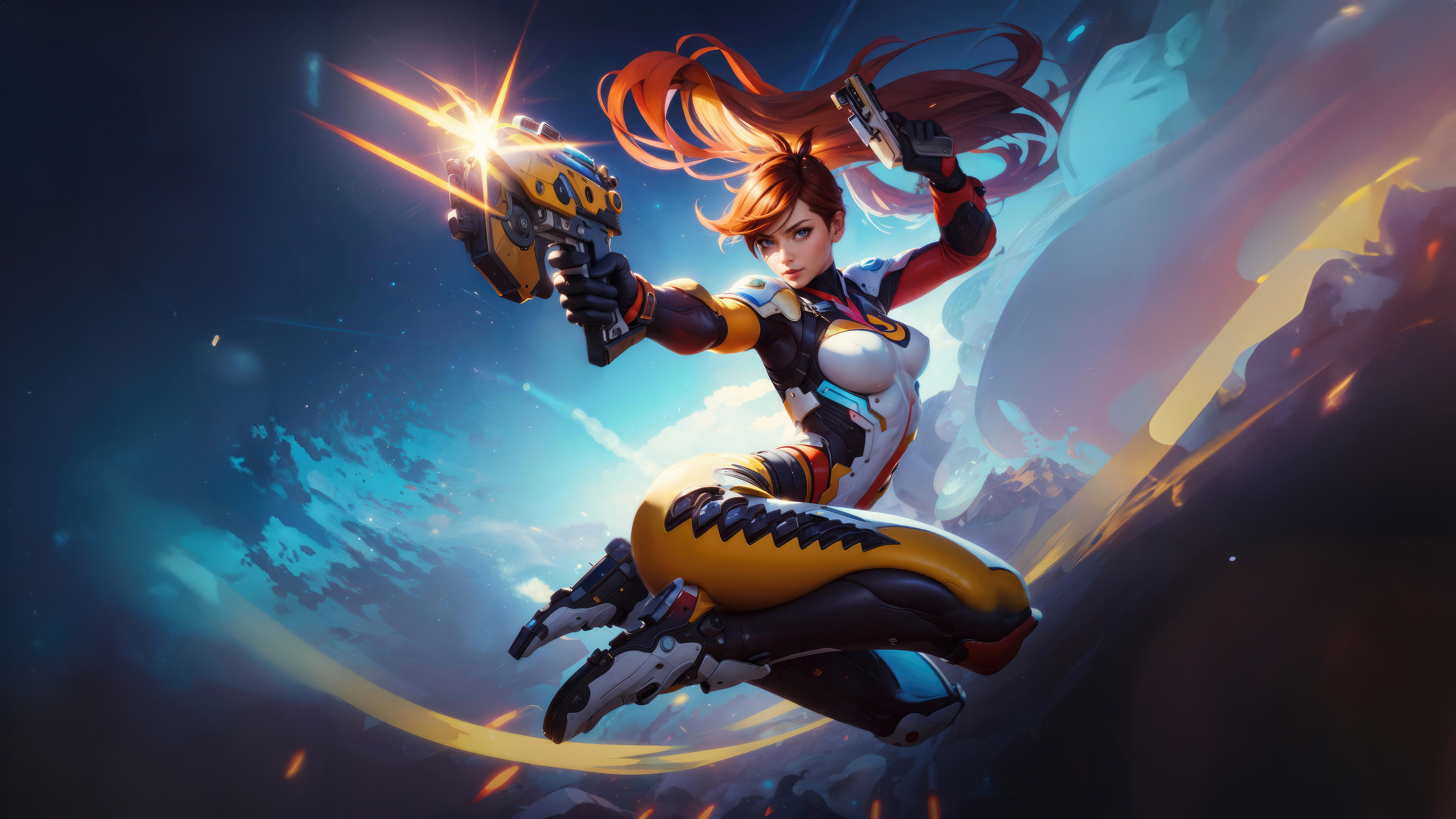 Tracer, overwatch, game, art, 720x1280 wallpaper