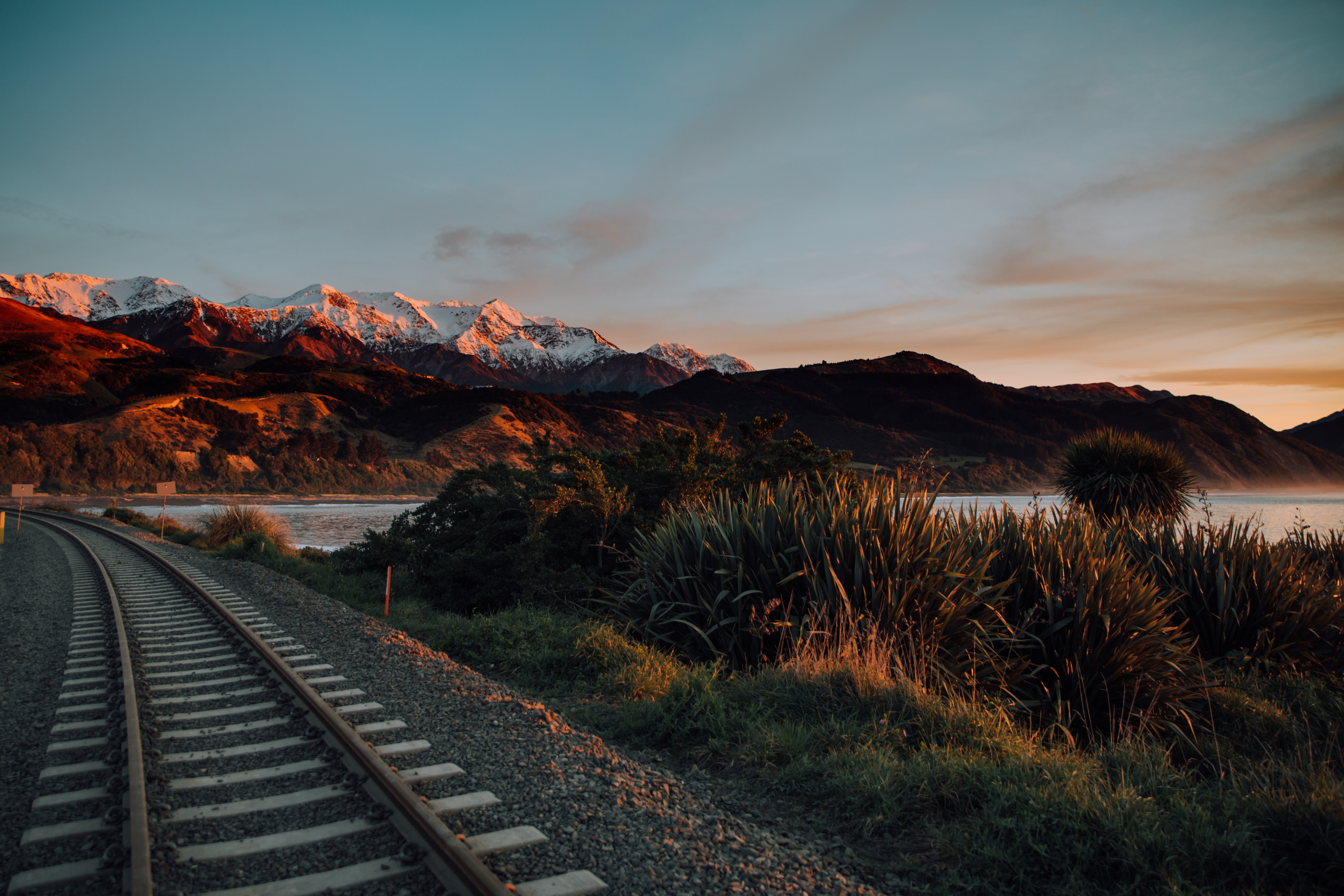 2560x1440 Train Track Ocean Beach Mountain Photography 5k 1440P Resolution  HD 4k Wallpapers, Images, Backgrounds, Photos and Pictures