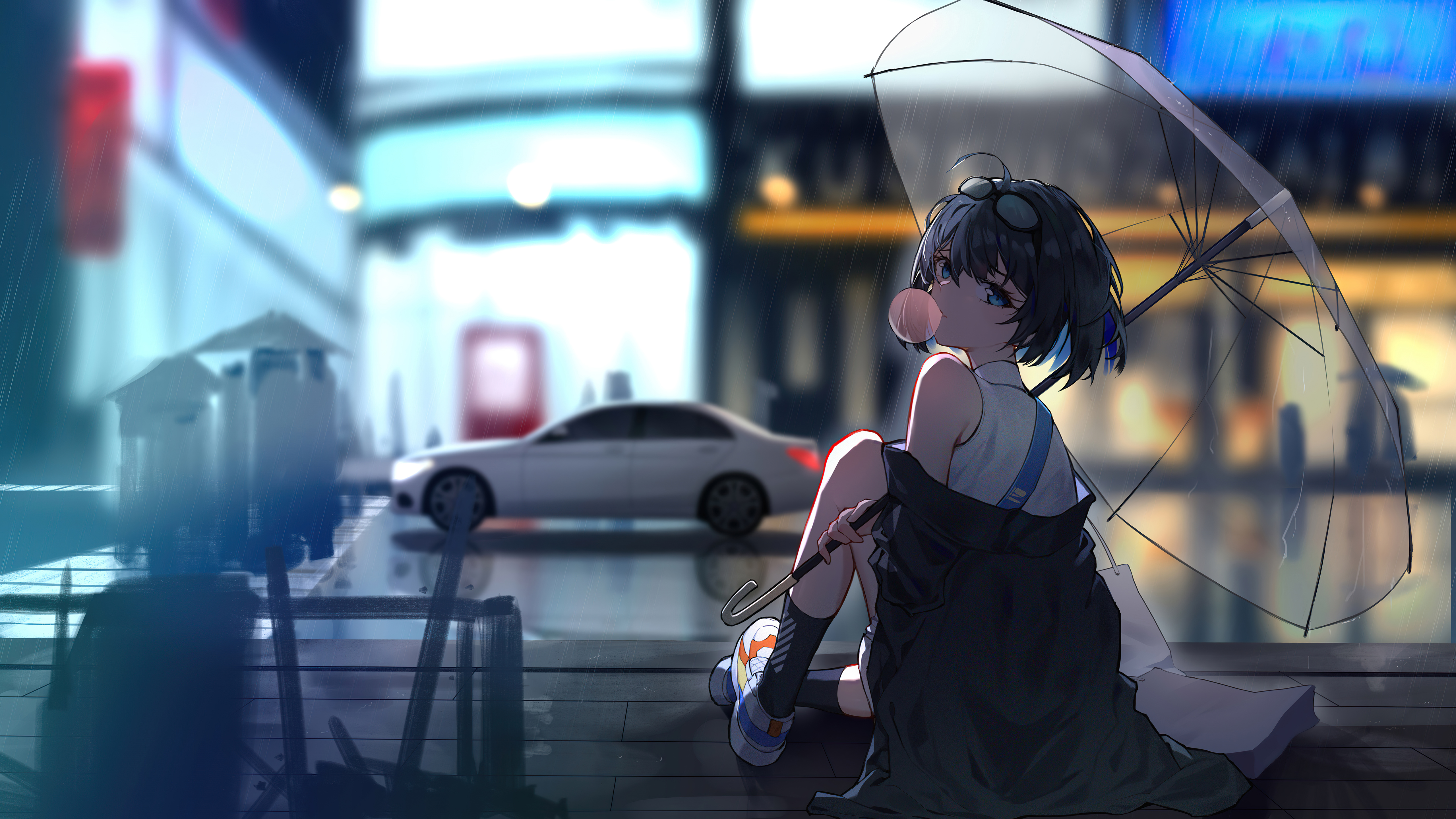 Umbrella Short Hair Anime Girl 5k, HD Anime, 4k Wallpapers, Images,  Backgrounds, Photos and Pictures