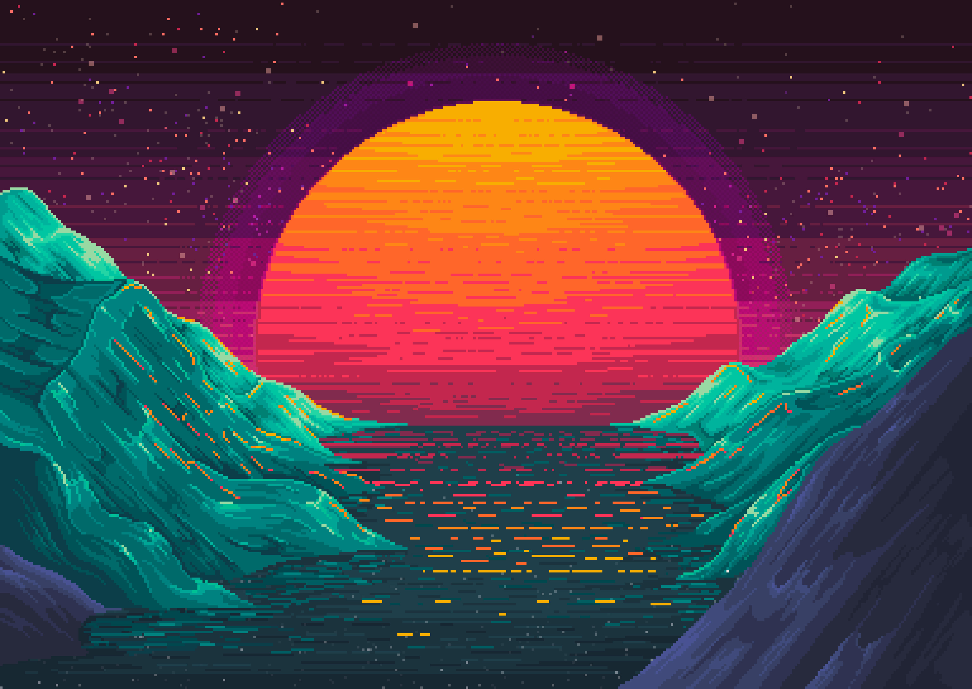 Android Wallpaper 8Bit Landscapes  Phandroid