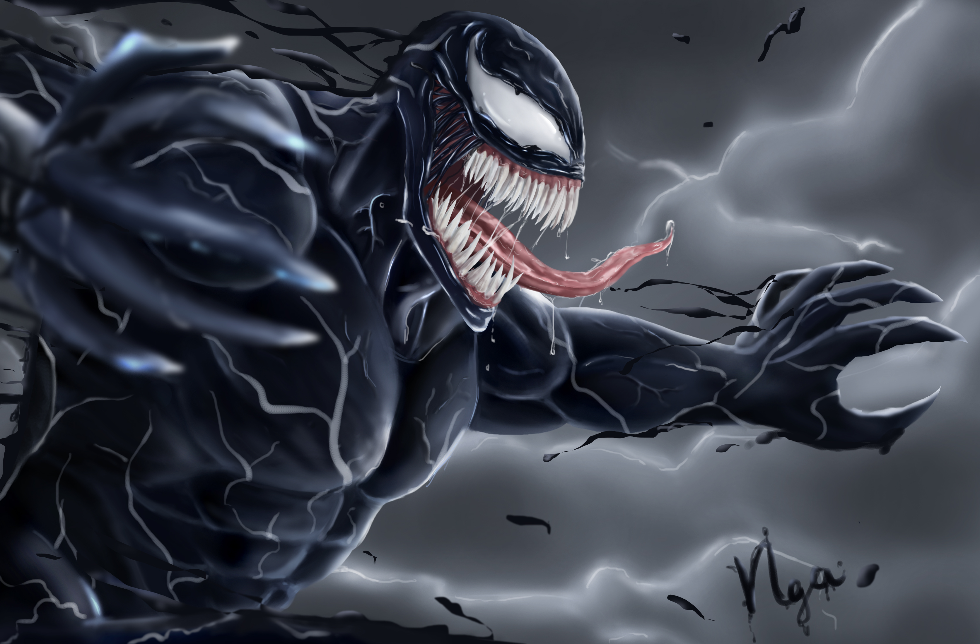 Venom K New Artwork Wallpaper Hd Superheroes Wallpapers K Wallpapers