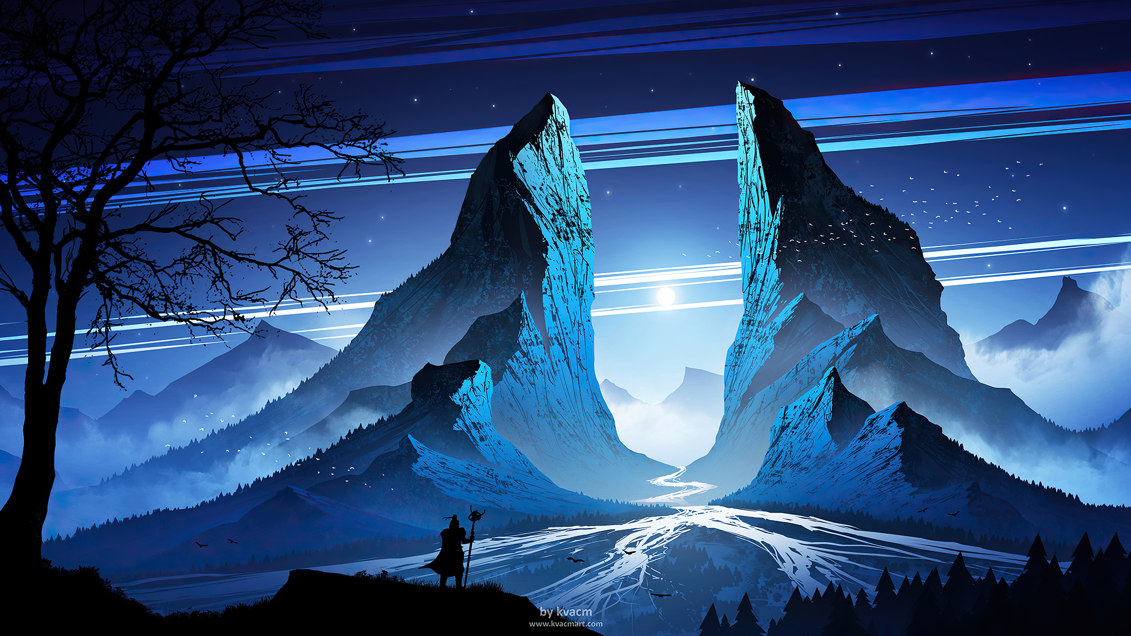 Warrior Mountain Blue Night 4k, HD Artist, 4k Wallpapers, Images,  Backgrounds, Photos and Pictures