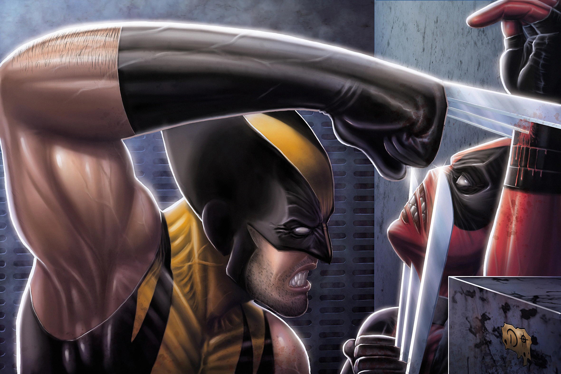800x480 Wolverine Vs Deadpool Art 800x480 Resolution HD 4k Wallpapers 
