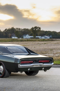 1969 Ringbrothers Dodge Charger Defector Rear View (480x800) Resolution Wallpaper