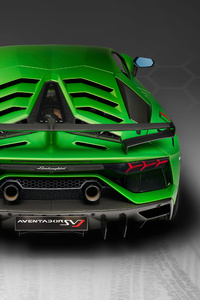 2018 Lamborghini Aventador SVJ Rear (320x480) Resolution Wallpaper