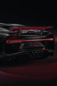 2018 Red Bugatti Chiron Sport Rear View (360x640) Resolution Wallpaper