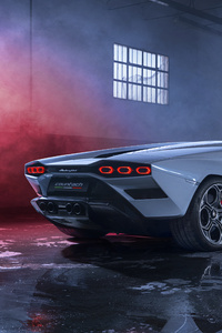 2021 Lamborghini Countach Lpi 800 Rear View 5k (320x480) Resolution Wallpaper