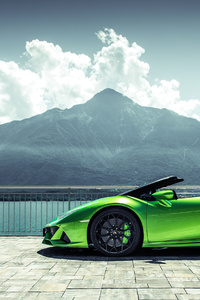 2021 Lamborghini Huracan Evo Spyder In Nature 4k (800x1280) Resolution Wallpaper