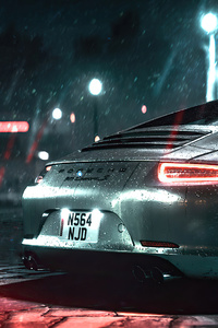 2021 Porsche 911 Rain 4k (640x960) Resolution Wallpaper