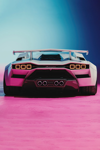 2022 Lamborghini Countach Concept Rear Look (640x1136) Resolution Wallpaper