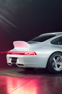 320x480 2022 Porsche 911 Guntherwerks White Rear 4k