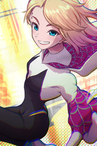 2023 Gwen Stacy Spiderman Across The Spiderverse 5k (1125x2436) Resolution Wallpaper