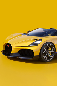 480x800 2024 Bugatti W16 Mistral In Yellow 5k