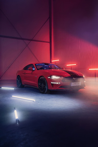2024 Red Ford Mustang 4k (1080x2280) Resolution Wallpaper