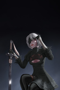 2b Dressed In Black Built For War (1280x2120) Resolution Wallpaper