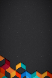 480x854 3d Cubes Abstract Diagonals 4k