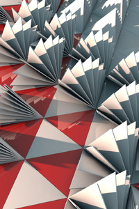 480x854 3d Triangle Red Abstract Red