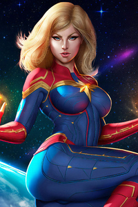 4k Art Captain Marvel (640x960) Resolution Wallpaper