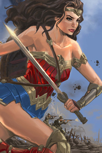 4k Artwork Wonder Woman (640x1136) Resolution Wallpaper