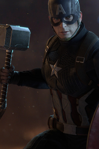 4k Captain America Mjolnir Artwork