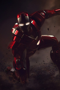4k Iron Man New Art (640x1136) Resolution Wallpaper