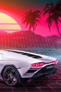 4k Lamborghini Countach Car (480x800) Resolution Wallpaper
