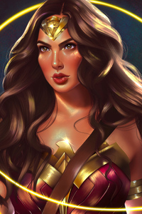 4k Wonder Woman 2020 Artwork (1080x2280) Resolution Wallpaper