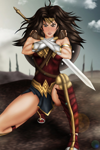 4k Wonder Woman Art (480x854) Resolution Wallpaper