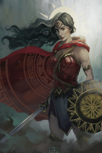 4k Wonder Woman New Artwork (480x854) Resolution Wallpaper