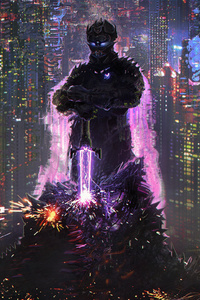 70ss Purple Knight (360x640) Resolution Wallpaper