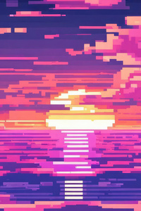 8 Bit Sunset 4k (480x854) Resolution Wallpaper
