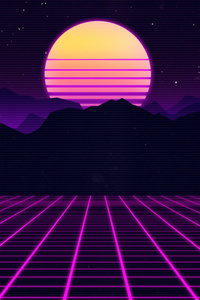 80s Aesthetic Retrowave Outrun (360x640) Resolution Wallpaper