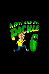 A Boy And His Pickle (240x400) Resolution Wallpaper