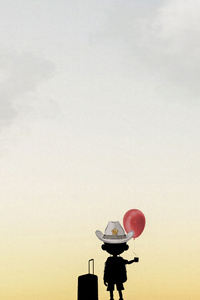 A Boy With Balloon (750x1334) Resolution Wallpaper