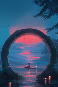 A Boys Pathway Adventure In Circles (1440x2960) Resolution Wallpaper