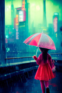 A Dream Of Neon Rains (320x568) Resolution Wallpaper