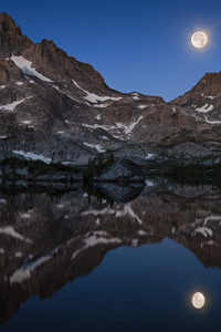 A Full Moon Night From The Californias Eastern Sierras (240x320) Resolution Wallpaper
