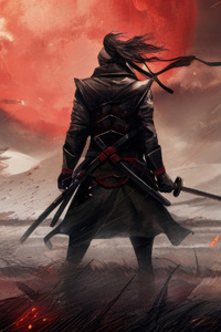 A Lone Samurai (360x640) Resolution Wallpaper