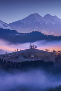 A Mountain Church At Sunrise (750x1334) Resolution Wallpaper